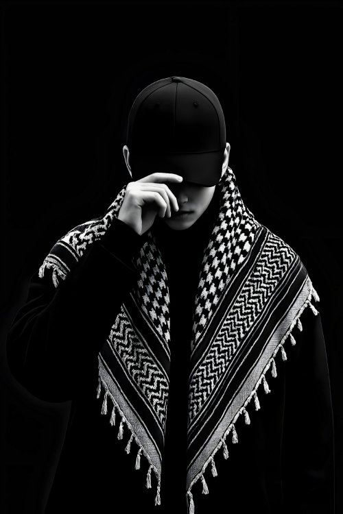 Monochromatic Keffiyeh Portrait - Related Ghetto Wallpapers wallpaper