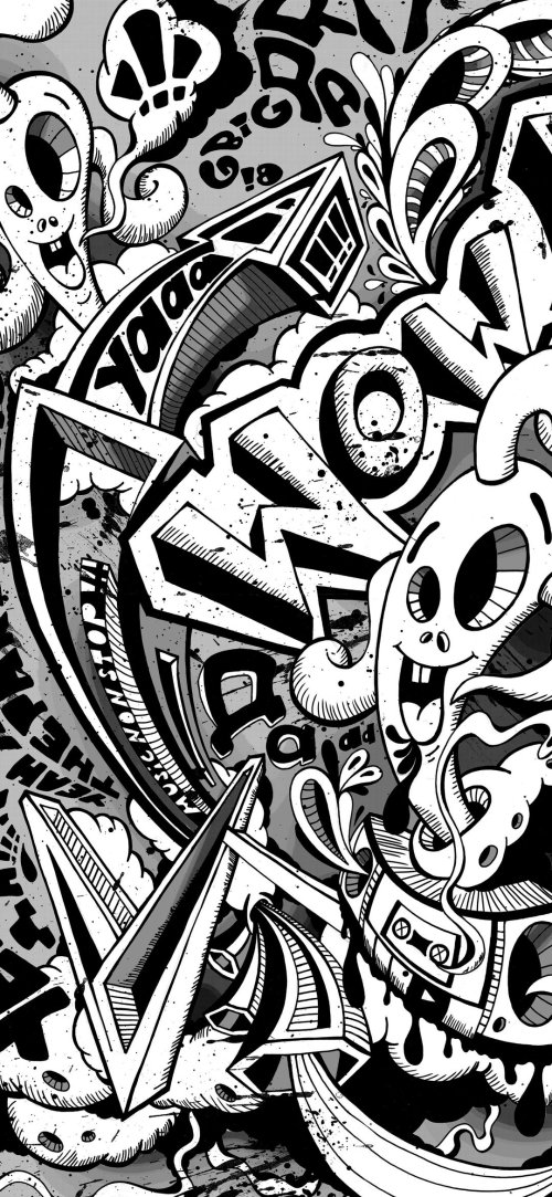 Monochrome Graffiti Art Chaos - Related Ghetto Wallpapers wallpaper