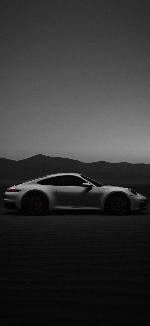 Monochrome Porsche Landscape