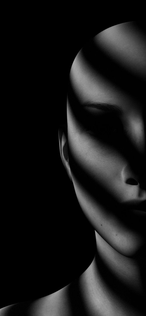 Monochrome Shadow Portrait