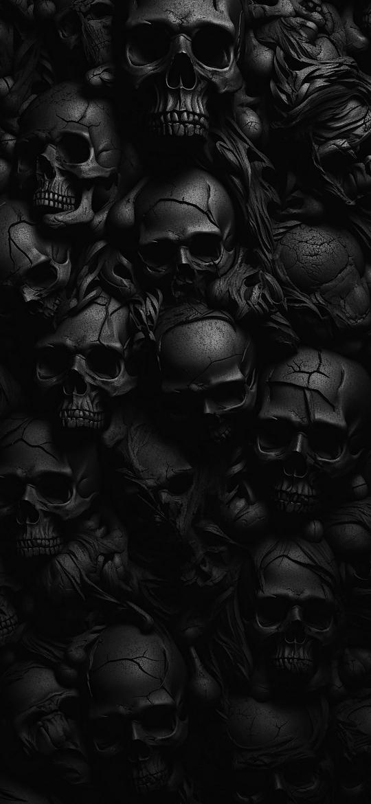 Monochrome Skull Pile