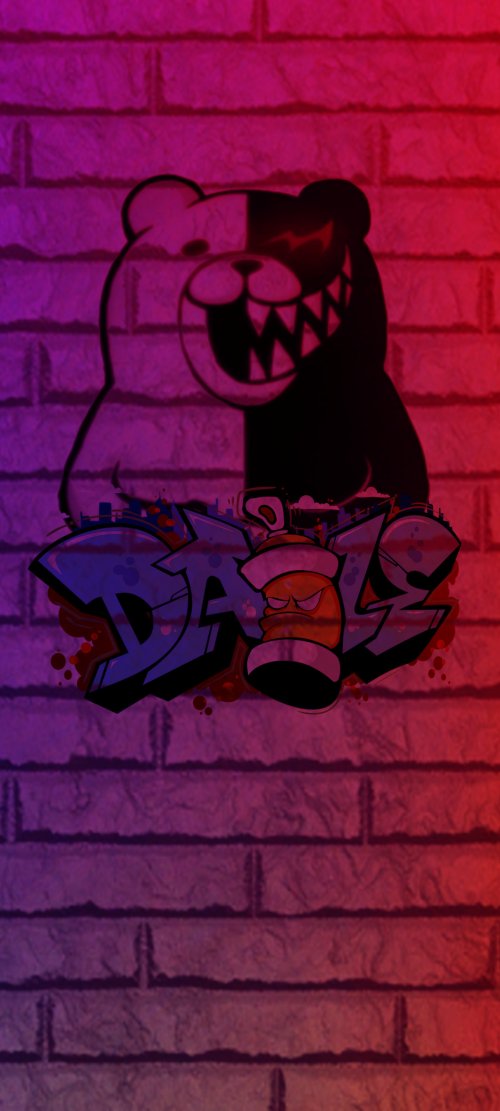 Monokuma Graffiti Brick Wall