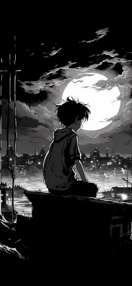 Moonlit Cityscape Contemplation - Related Ghetto Wallpapers wallpaper