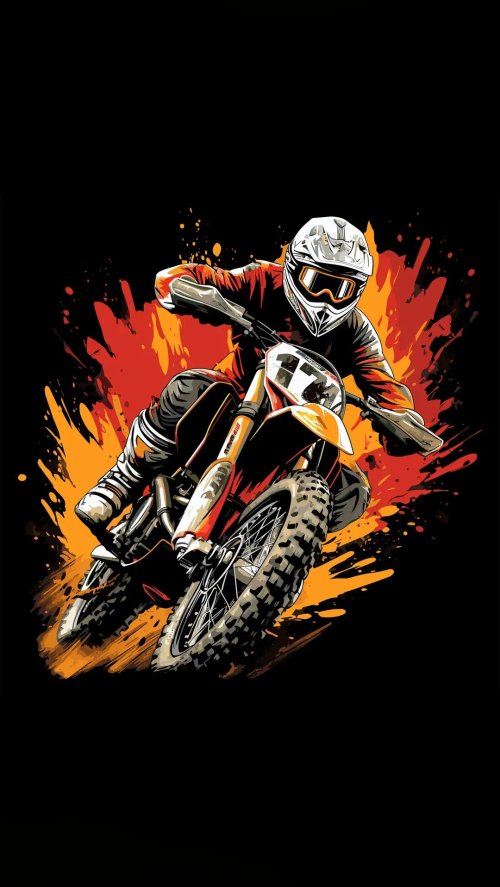 Motocross Rider Action Shot