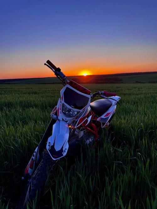 Motorbike Sunset Field - Related  wallpaper