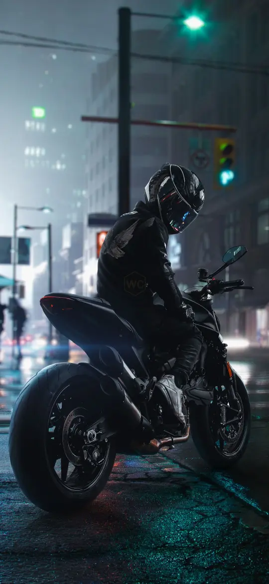 Motorcycle in Rainy City - Related Ghetto Wallpapers wallpaper