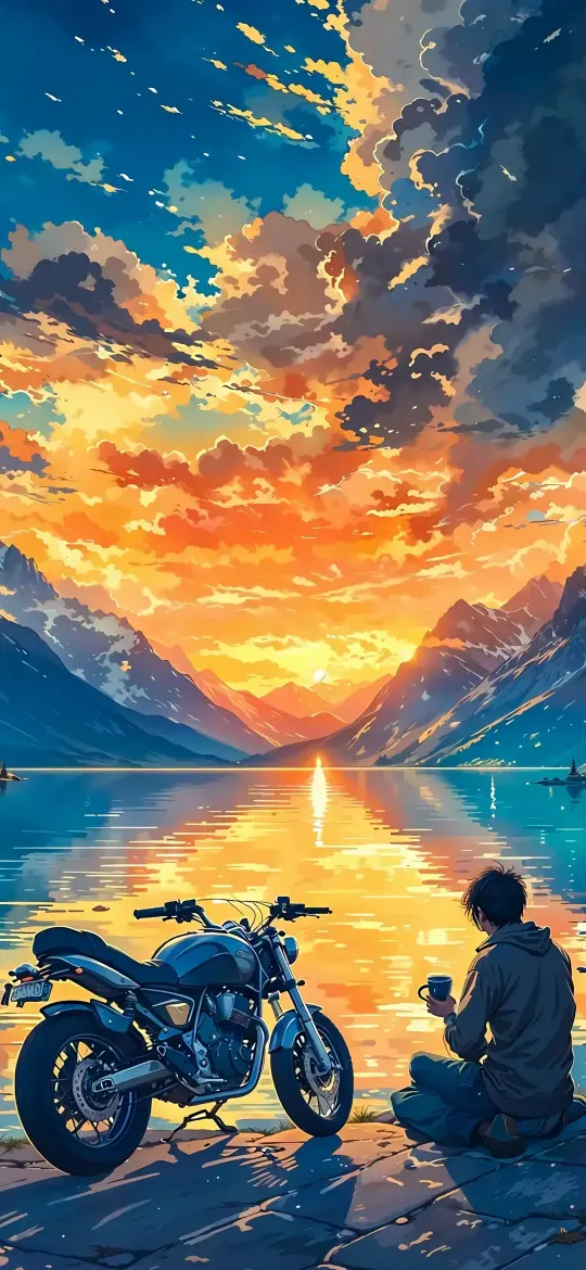 Motorcycle Sunset Serenity - Related Ghetto Wallpapers wallpaper