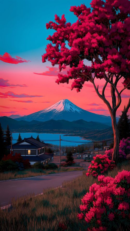 Mount Fuji Sunset View - Related Ghetto Wallpapers wallpaper