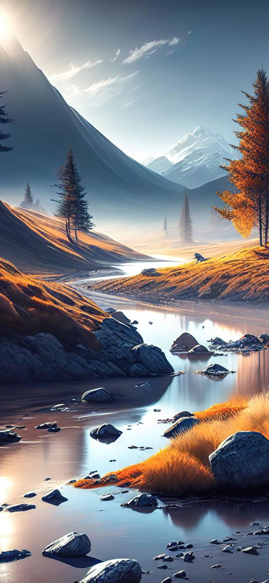 Mountain River Landscape