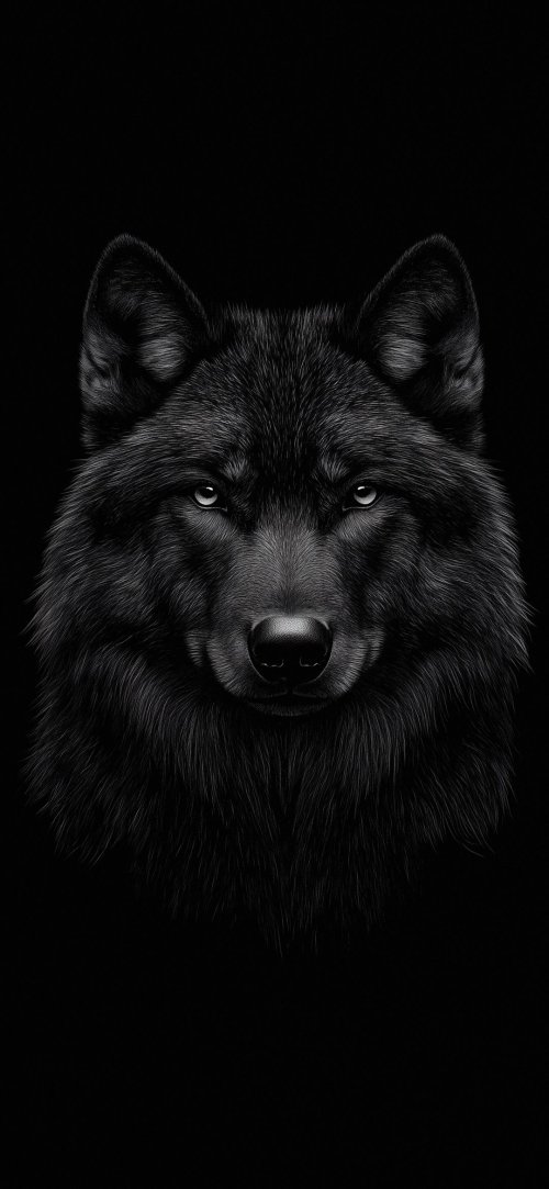 Mysterious Black Wolf - wolf Wallpaper