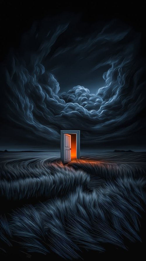 Mysterious Open Door - surreal Wallpaper
