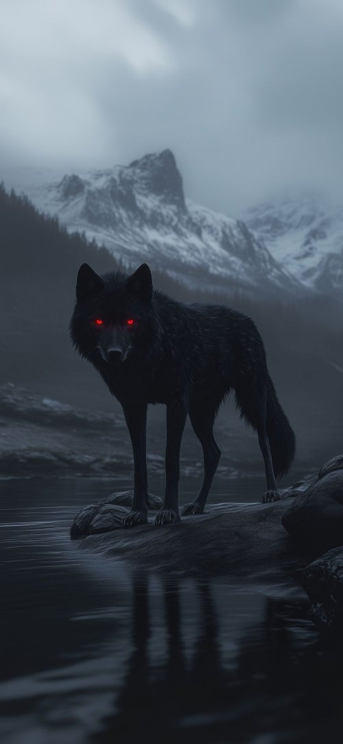 Mystic Wolf Glowing Eyes - wolf Wallpaper
