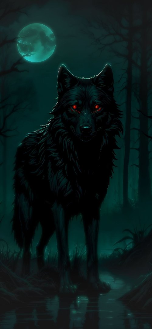 Mystic Wolf Moonlit Forest - wolf Wallpaper