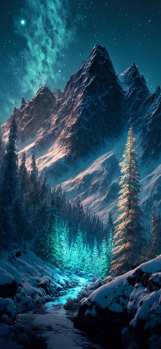 Mystical Winter Mountainscape