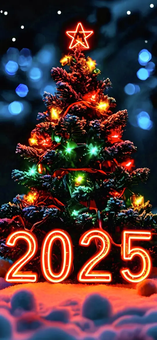 Neon 2025 Christmas Tree