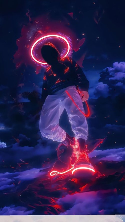 Neon Cyberpunk Figure - Related Ghetto Wallpapers wallpaper