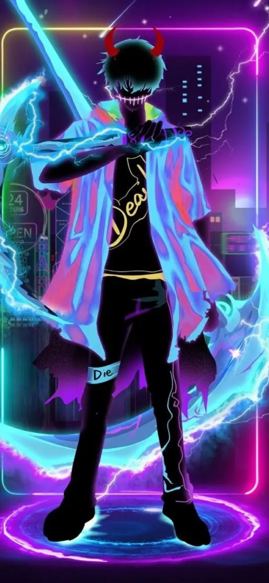 Neon Devil Samurai - Related Dope Wallpapers wallpaper