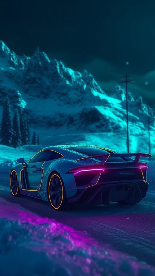 Neon Mountain Drive - cars Wallpaper