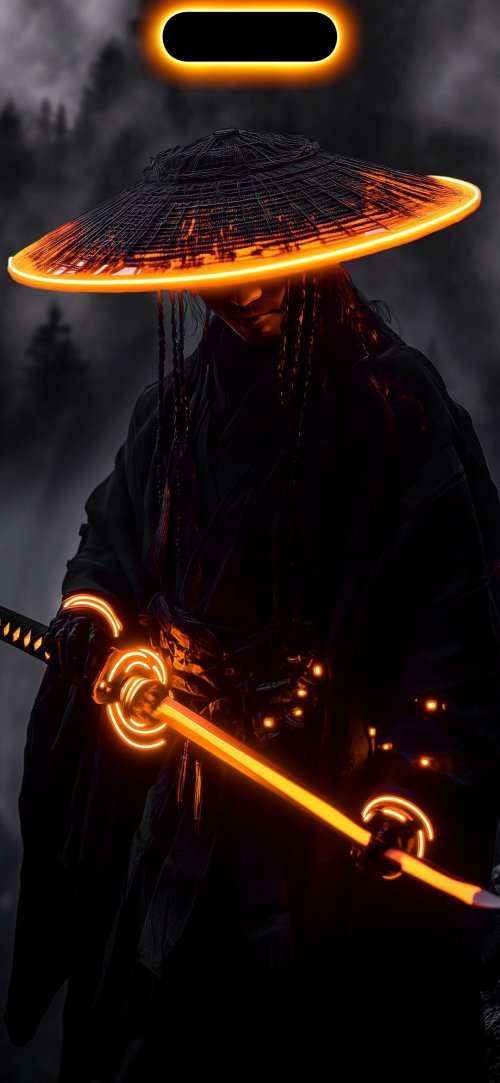 Neon Samurai Warrior - Related Anime Wallpapers wallpaper