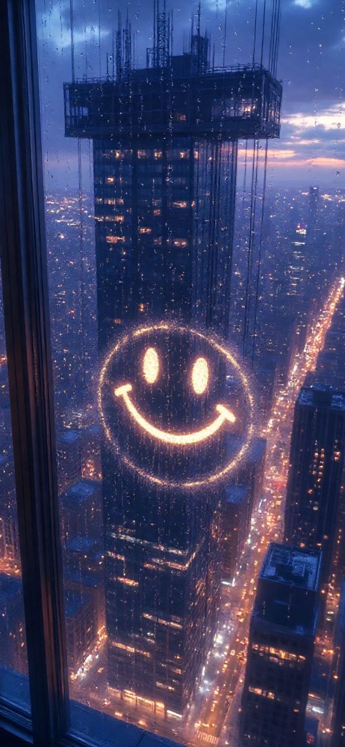 Neon Smiley Cityscape - Related Ghetto Wallpapers wallpaper