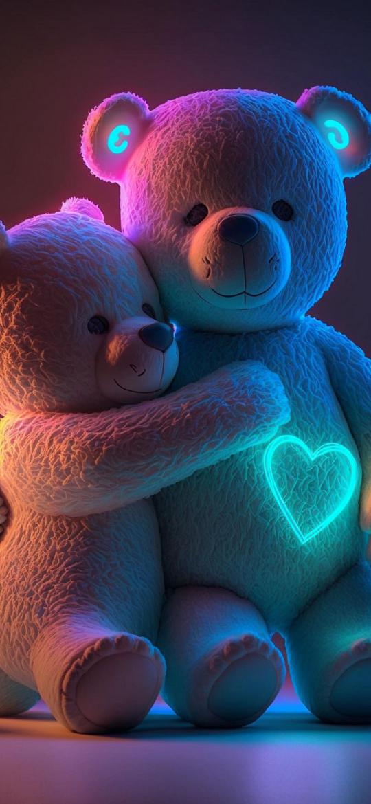 Neon Teddy Bear Hug