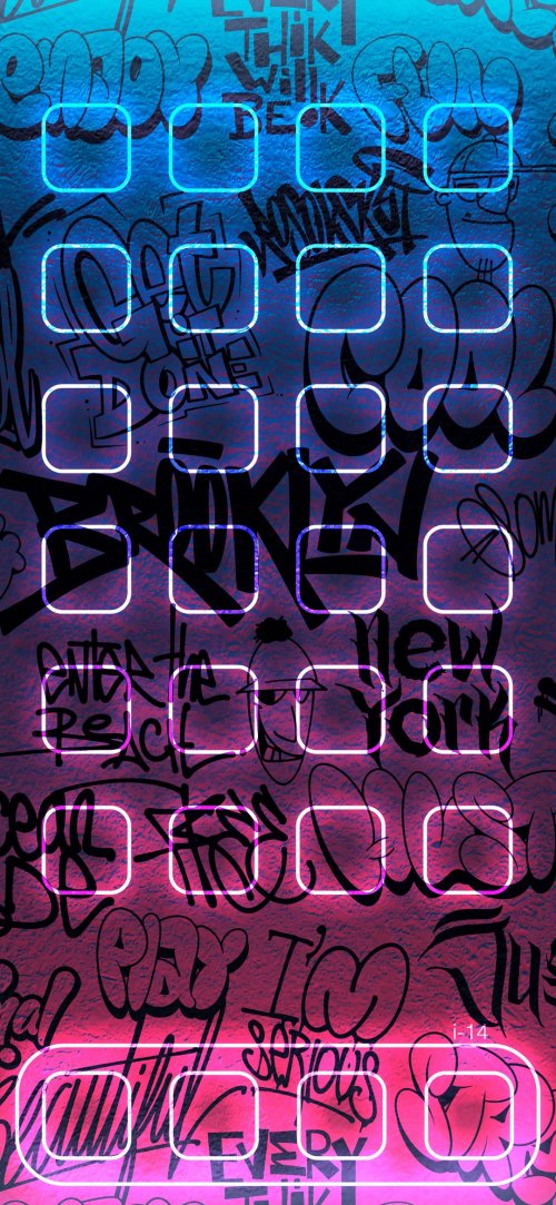 NeonGraffitiPhoneHomeScreen