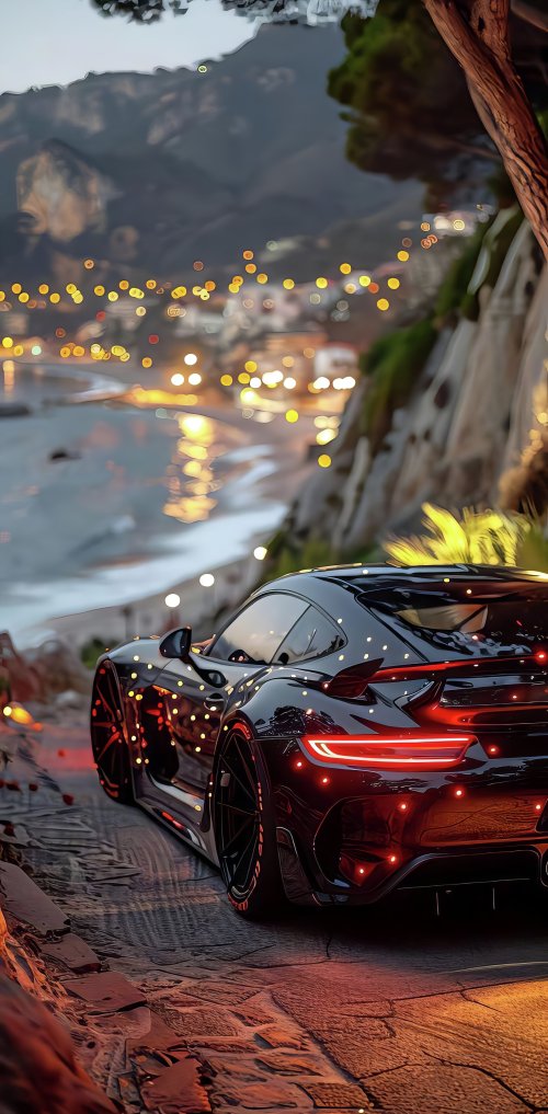 Night Drive Coastal View - Related 4K Wallpapers wallpaper