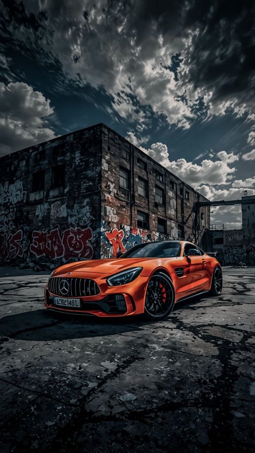 Orange Mercedes Graffiti - Related Ghetto Wallpapers wallpaper