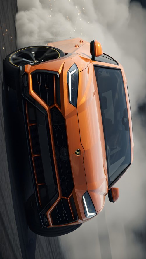Orange Supercar Drift
