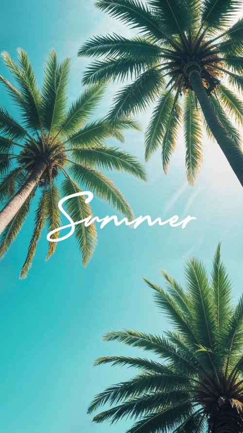Palm Trees Summer Sky - tropical Wallpaper