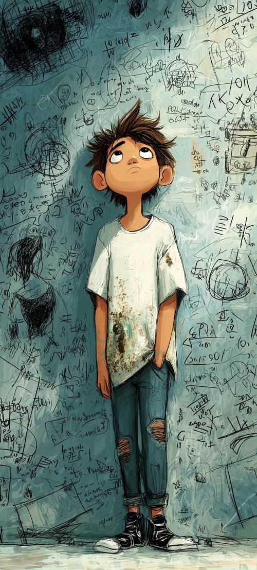 Pensive Boy Against Graffiti - Related Ghetto Wallpapers wallpaper