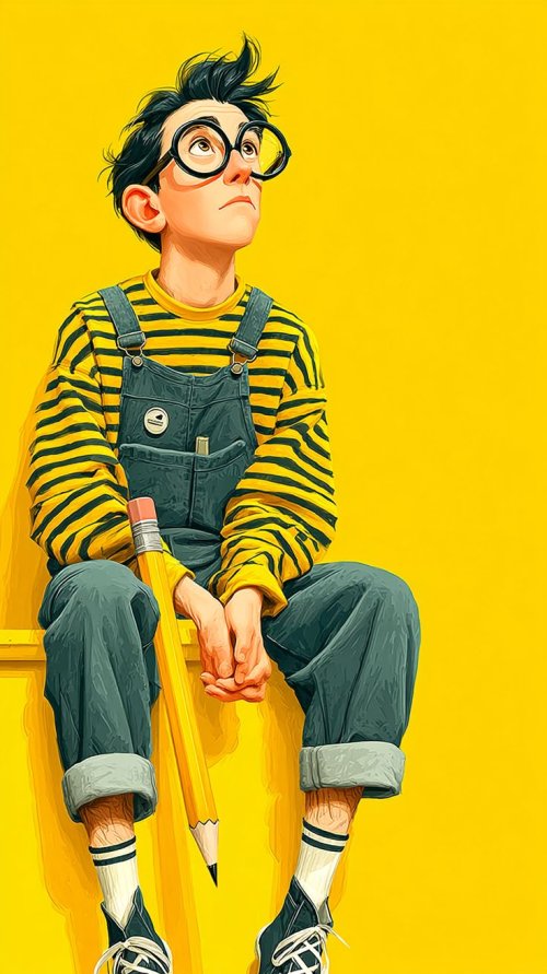 Pensive Boy with Pencil - dope Wallpaper