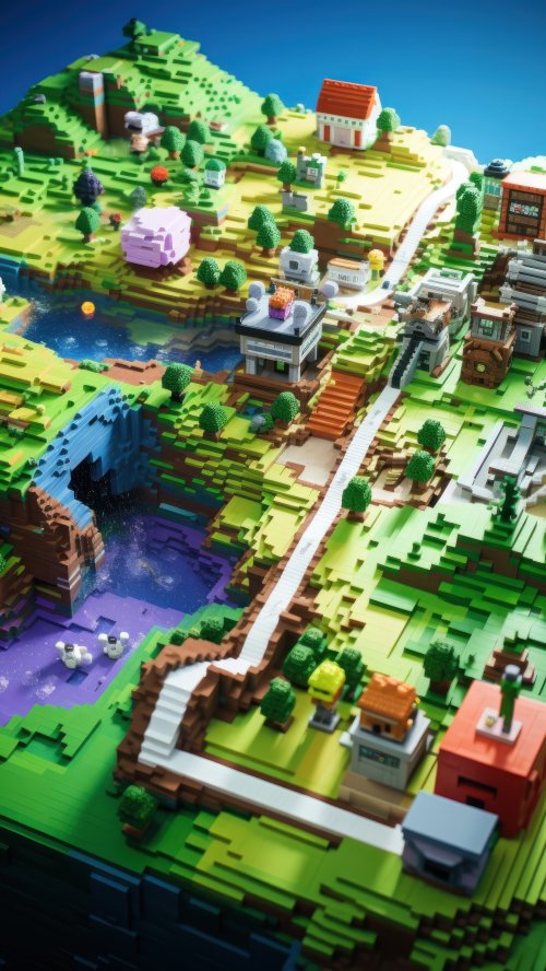 Pixelated Minecraft Landscape - Related Ghetto Wallpapers wallpaper
