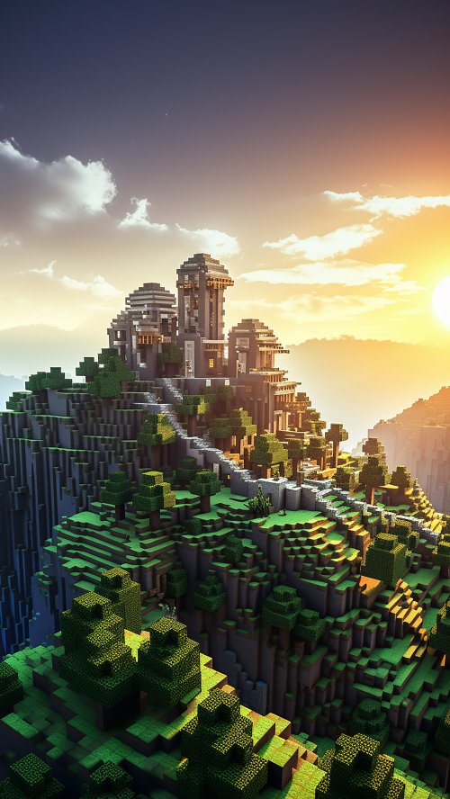 Pixelated Mountain Fortress - Related Ghetto Wallpapers wallpaper