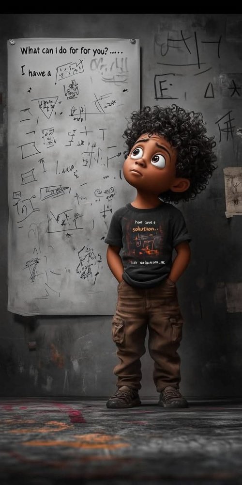 Pondering Boy Cartoon