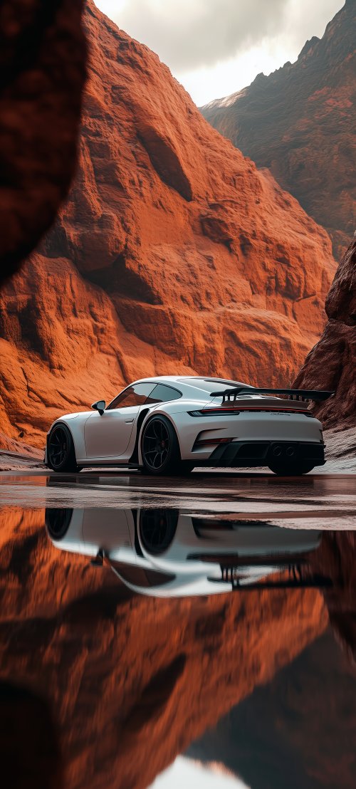 Porsche Canyon Reflection