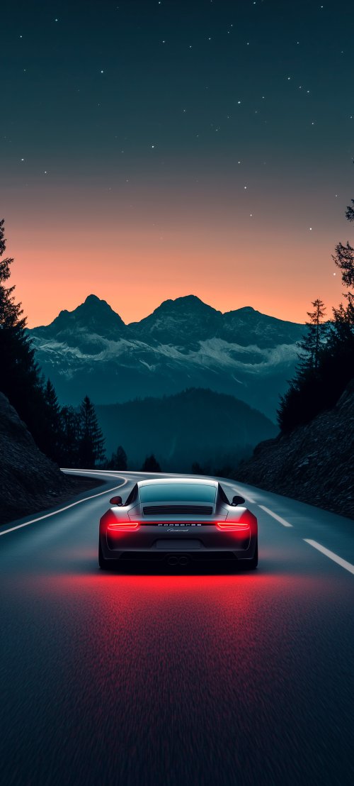 Porsche Mountain Road Night