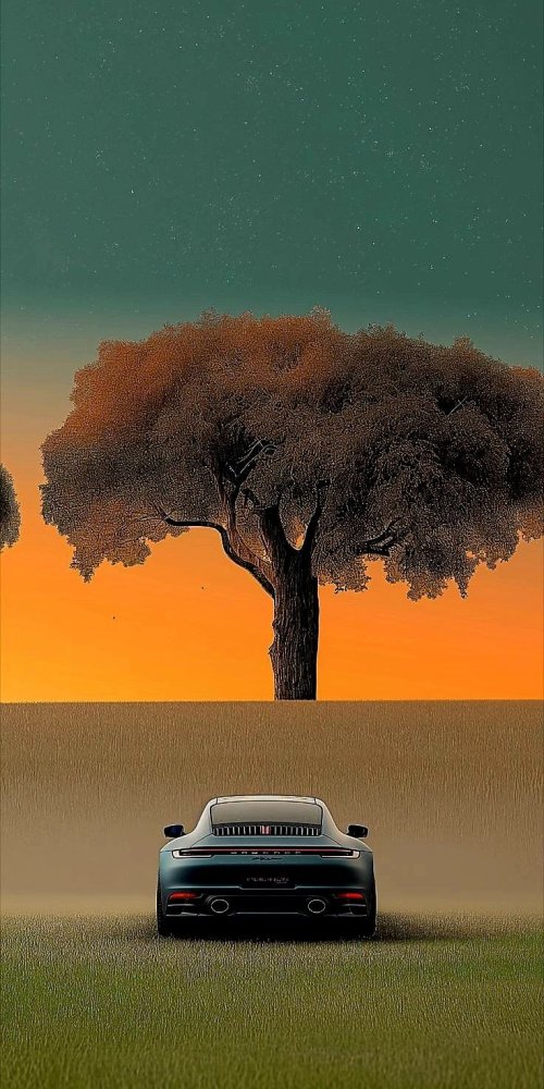 Porsche Tree Sunset - porsche Wallpaper