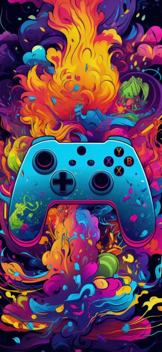 Psychedelic Game Controller Art