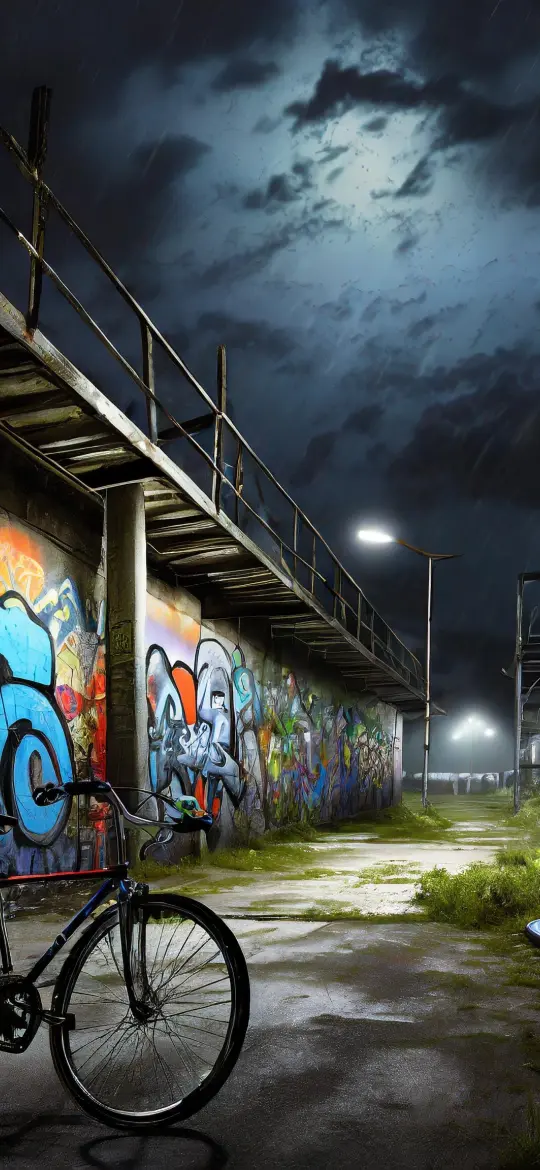 Rainy Graffiti Alley Ride - Related Ghetto Wallpapers wallpaper