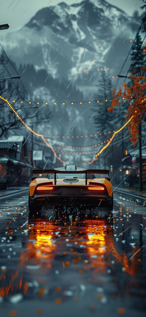 Rainy Mountain Car Drive - cars Wallpaper