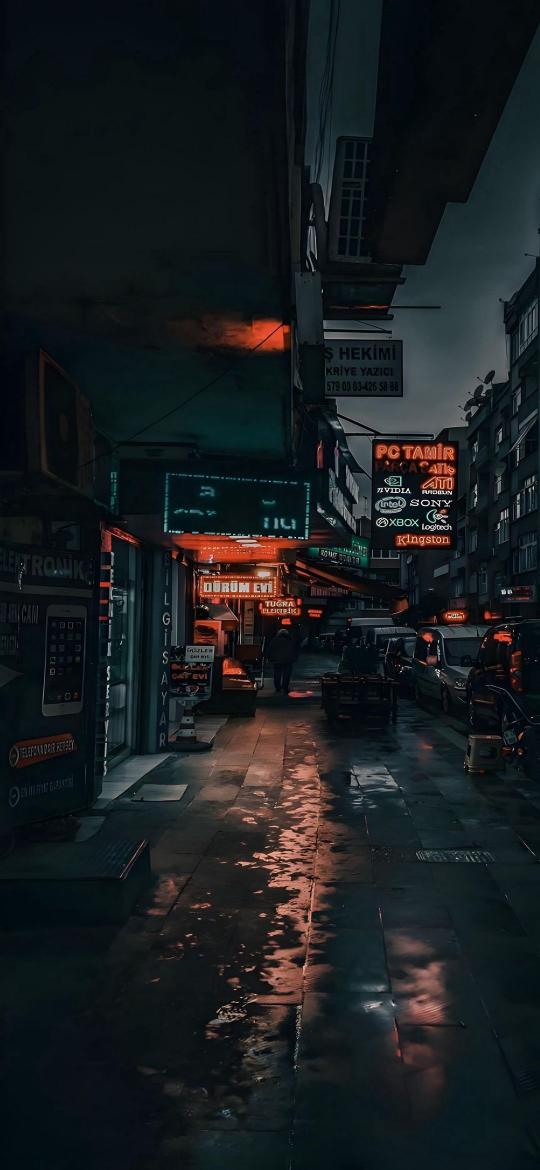 Rainy Neon Cityscape - Related Ghetto Wallpapers wallpaper