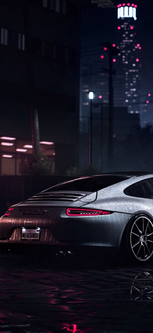 Rainy Night Porsche - Related Ghetto Wallpapers wallpaper