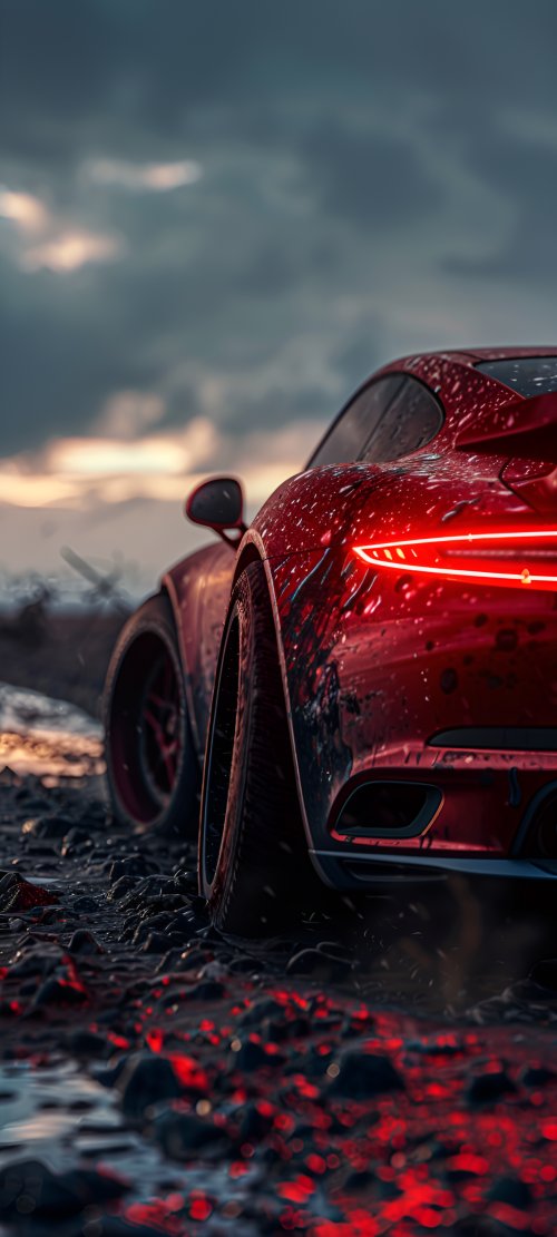 Red Car Moody Landscape - Related StockWalls wallpaper