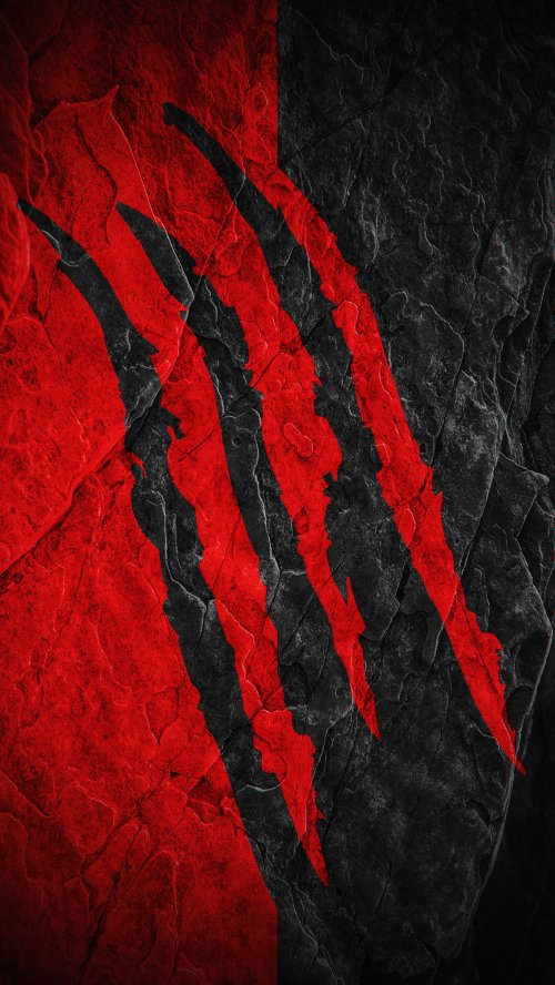Red Claw Marks - abstract Wallpaper
