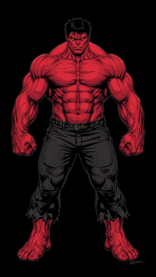 Red Hulk Menacing Pose