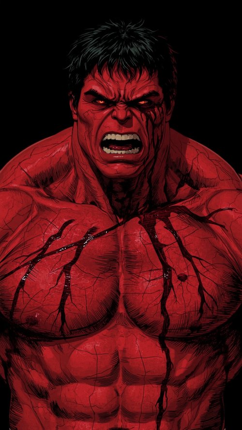 Red Hulk Rage Portrait