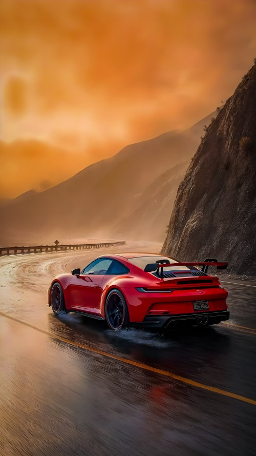 Red Porsche Mountain Drive