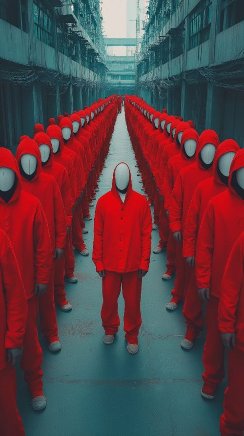 Red Uniformed Crowd