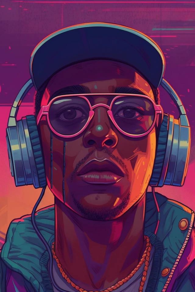 Retro Beats Portrait - Related Dope Wallpapers wallpaper